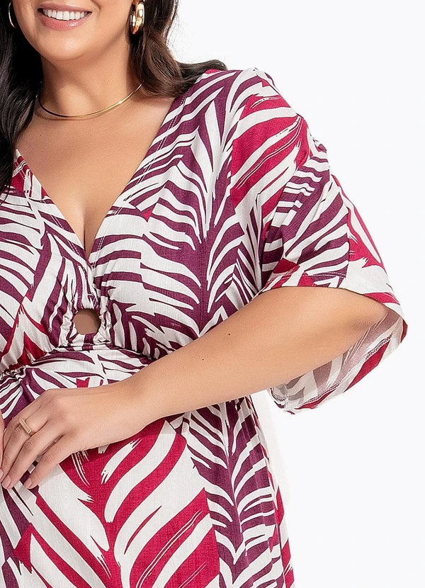 Marguerite - Vestido Folhagem Roxa em Malha de Viscose 8