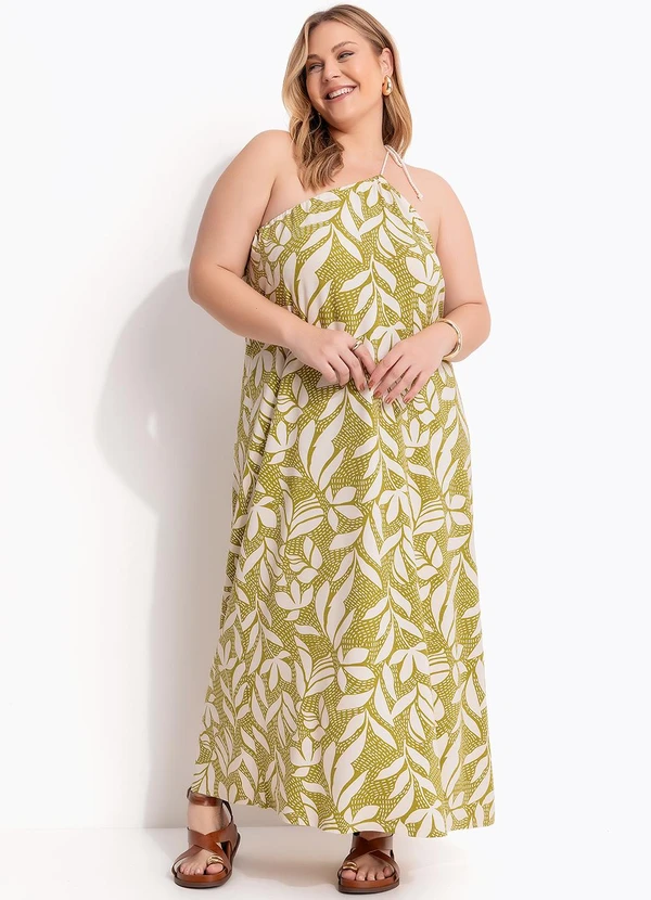 Marguerite - Vestido Folhagem Verde em Malha de Viscose 6