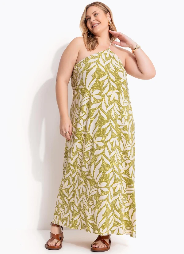 Marguerite - Vestido Folhagem Verde em Malha de Viscose 8