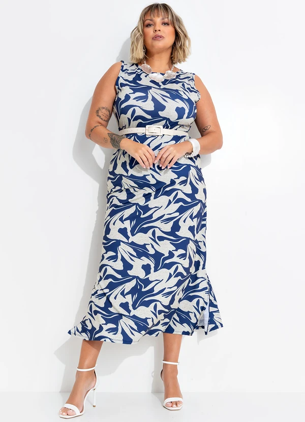 Marguerite - Vestido Linho Abstrato em Poliflex 4