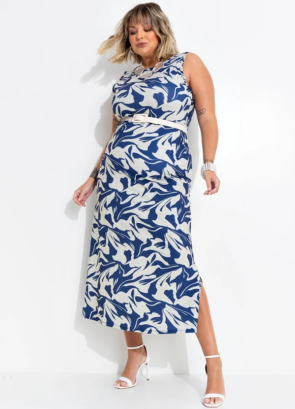 Marguerite - Vestido Linho Abstrato em Poliflex 3