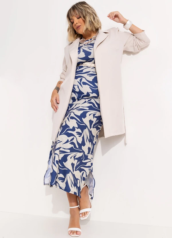 Marguerite - Vestido Linho Abstrato em Poliflex 2