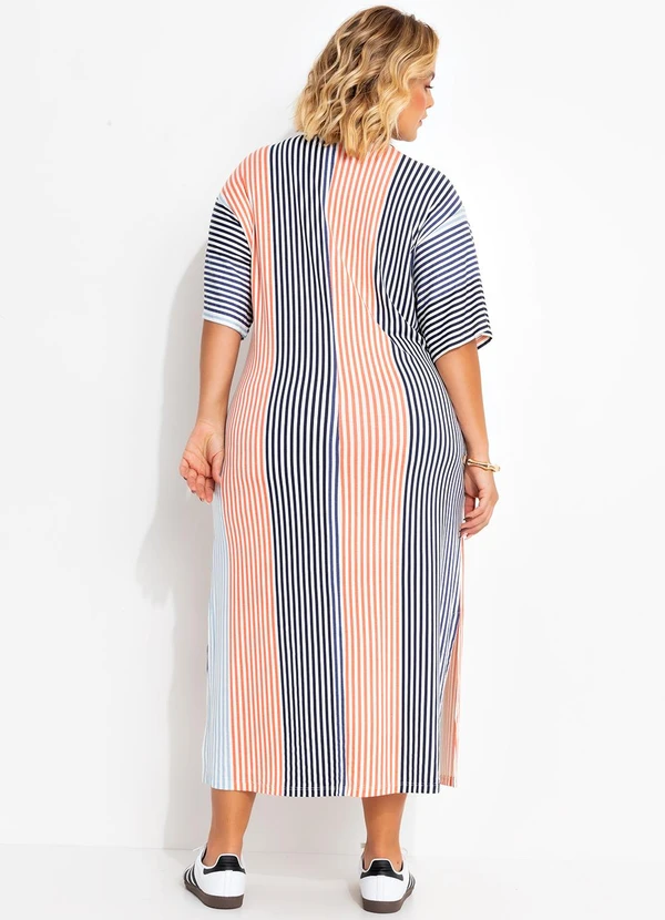 Marguerite - Vestido Listrado Colorido em Malha de Viscose 2