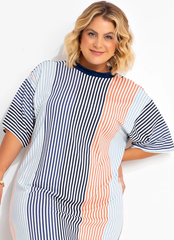 Marguerite - Vestido Listrado Colorido em Malha de Viscose 6