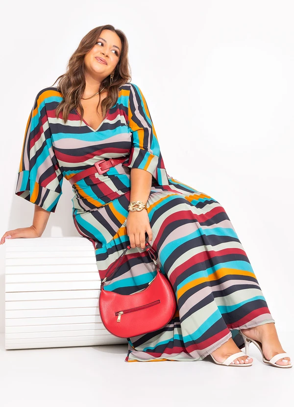 Marguerite - Vestido Listrado Colorido em Malha 2