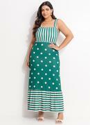 Vestido Listrado Verde em