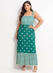 Vestido Listrado Verde em