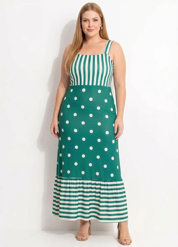 Marguerite - Vestido Listrado Verde em