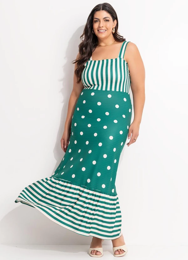 Marguerite - Vestido Listrado Verde em 7