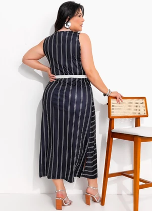 Marguerite - Vestido Listras em Jersey Acetinado - MARGUERITE