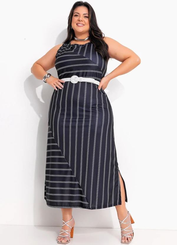 Marguerite - Vestido Listras em Jersey Acetinado 3