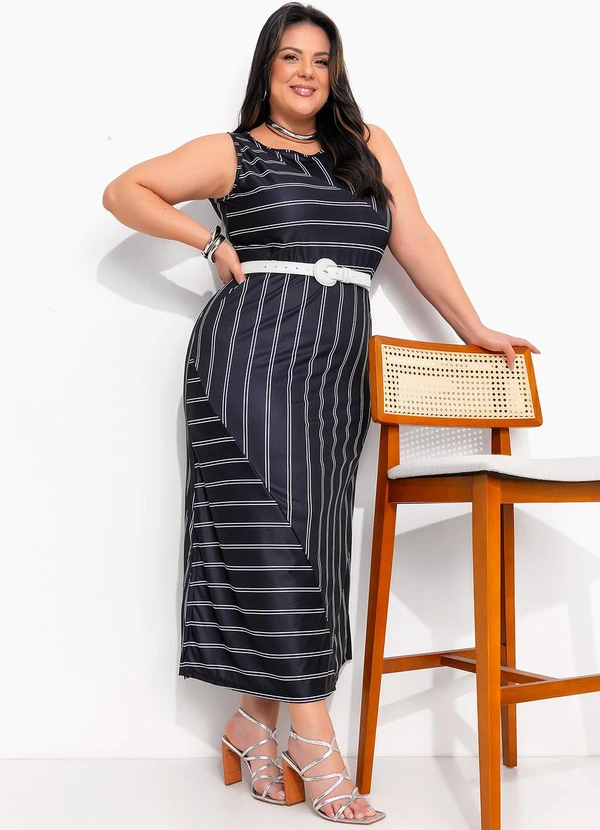 Marguerite - Vestido Listras em Jersey Acetinado 6