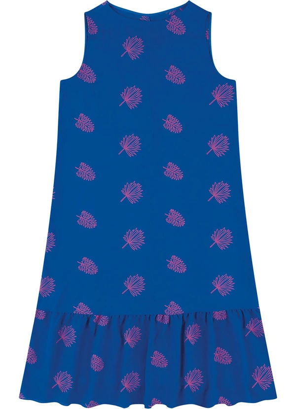 Malwee - Vestido Longo Evasê Bordado PlusAzul Royal 3