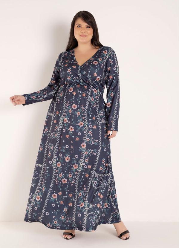 Marguerite - Vestido Longo Floral com Mangas Plus Size 2