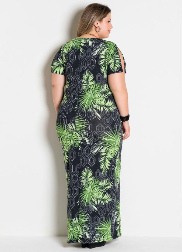 Marguerite - Vestido Longo Folhagem Plus Size 2