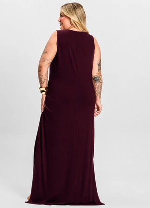 Infinita Cor - Vestido Longo Plus Size Roxo - INFINITA COR