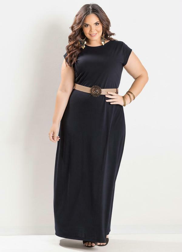 Marguerite - Vestido Longo Preto Plus Size 2