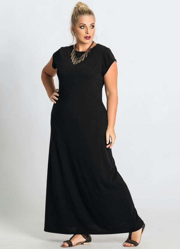 Marguerite - Vestido Longo Preto Plus Size 3