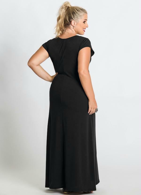 Marguerite - Vestido Longo Preto Plus Size 5