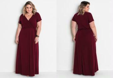 Vestido Longo Transpassado Bord Plus Size