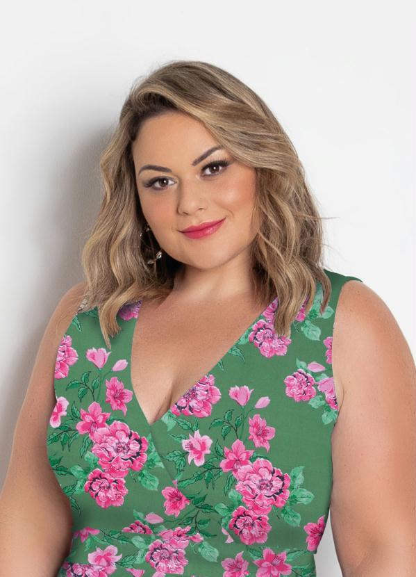Marguerite - Vestido Longo Transpassado Plus Size Floral 3