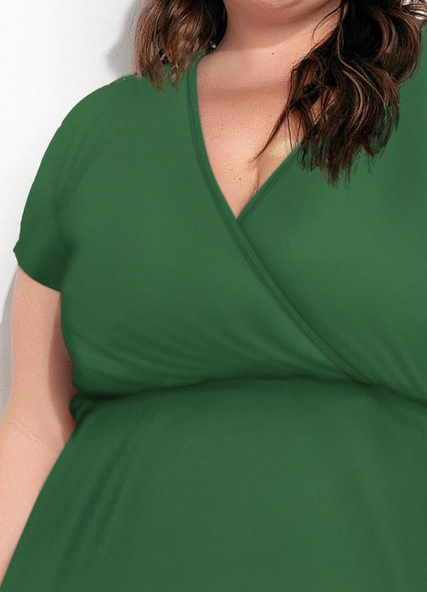 Marguerite - Vestido Longo Transpassado Verde Plus Size 2