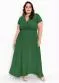 Marguerite - Vestido Longo Preto Plus Size com Transpassado - variação: Verde