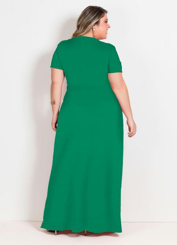 Marguerite - Vestido Longo Verde com Transpasse Plus Size 2