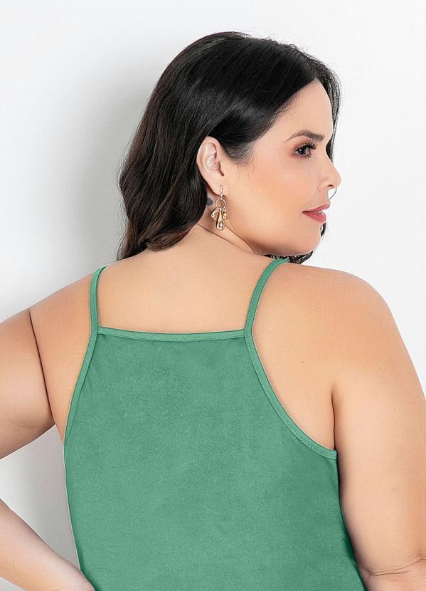 Marguerite - Vestido Longo Verde Menta com Babado Plus Size 2