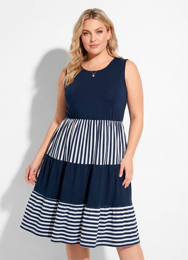 Marguerite - Vestido Marinho em Meia Malha
