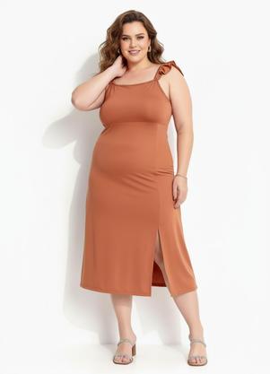 Vestido (Marrom) em Malha de Poli�ster