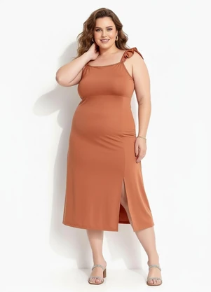 Marguerite - Vestido Marrom em Malha de Poliéster - MARGUERITE