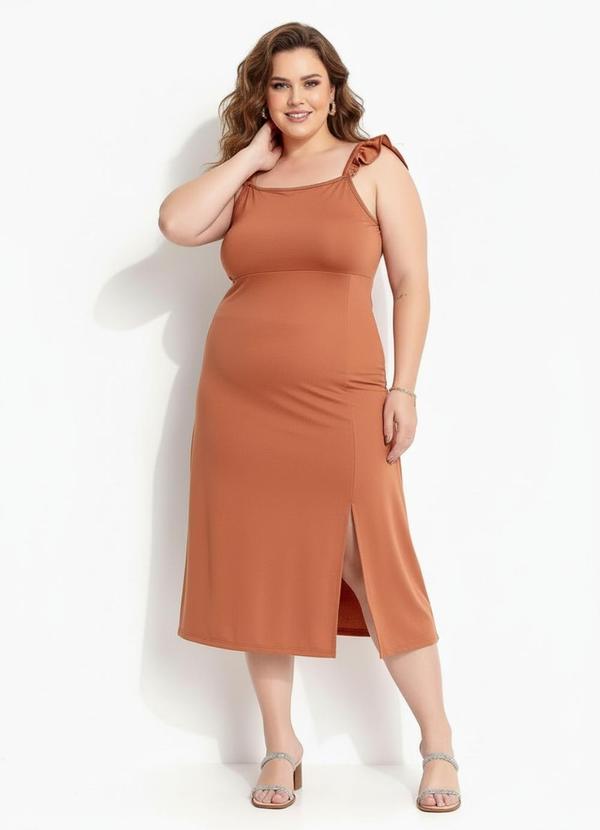 Vestido (Marrom) em Malha de Poli�ster