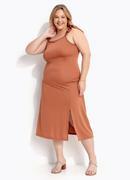 Vestido Marrom em Malha de Poli�ster