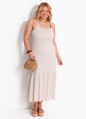 Marguerite - Vestido Off White Malha de Viscose com Elastano - MARGUERITE