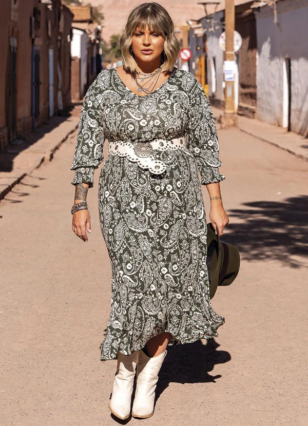 Marguerite - Vestido Paisley em Malha de Viscose 11