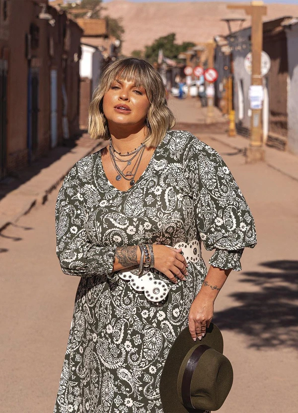 Marguerite - Vestido Paisley em Malha de Viscose 9