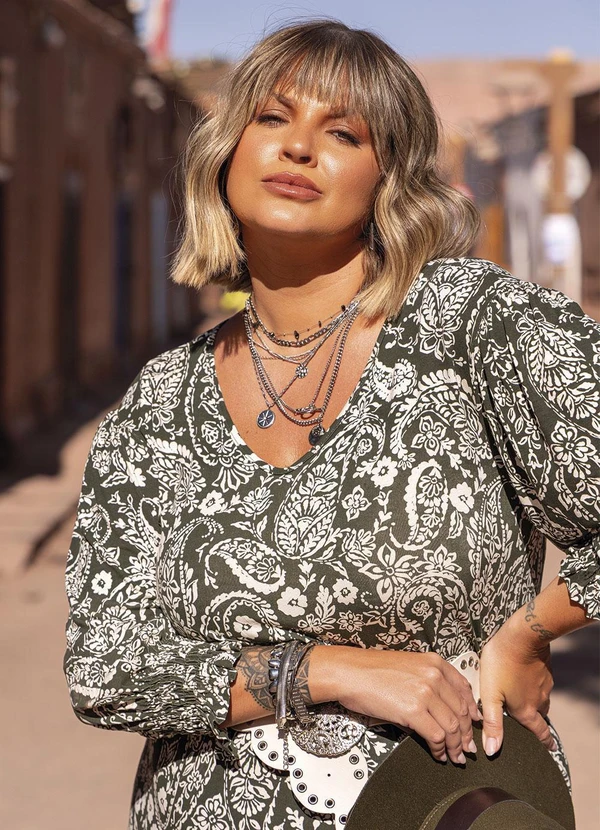 Marguerite - Vestido Paisley em Malha de Viscose 8