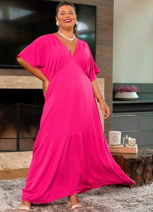 Vestido Rosa Claro Vestido Evase Plus Size Festa Vestido Evasê