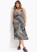 Vestido Po Abstrato em Canelado