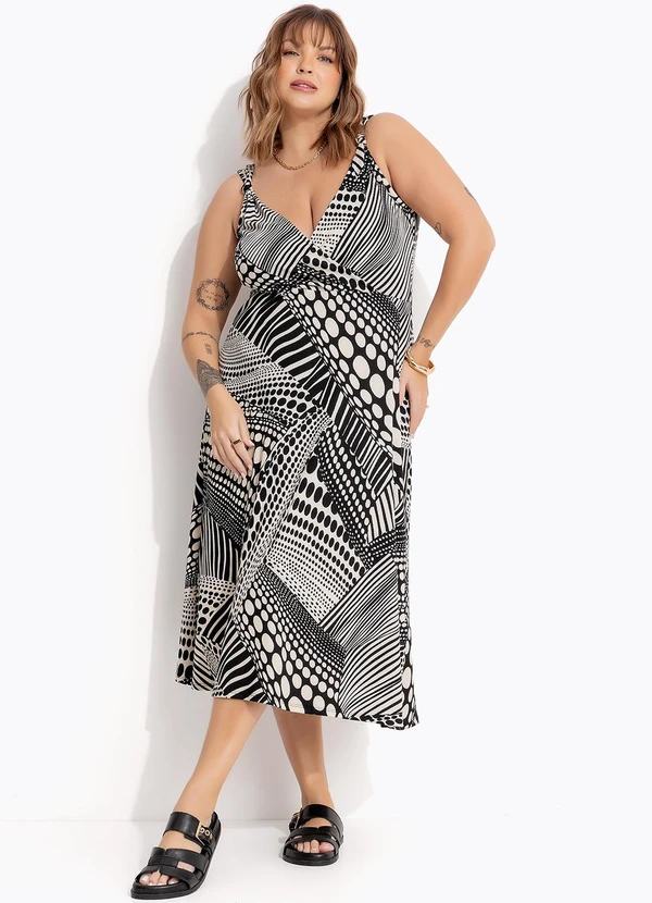 Marguerite - Vestido Poá Abstrato em Canelado 5