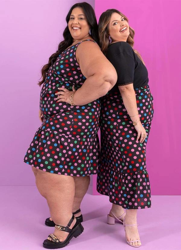 Marguerite - Vestido Poá Colorido em Malha 3