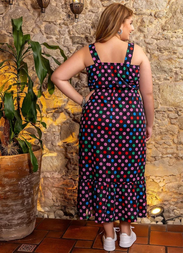 Marguerite - Vestido Poá Colorido em Malha 1