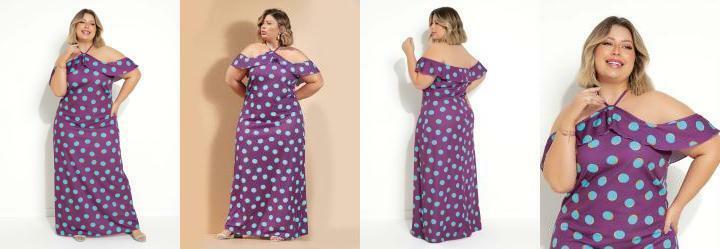 Vestido Po Pink com Babadinhos Plus Size
