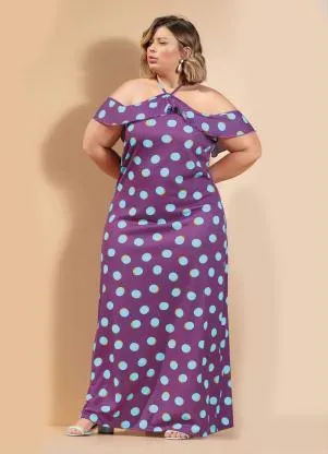 Marguerite - Vestido Poá Pink com Babadinhos Plus Size - MARGUERITE
