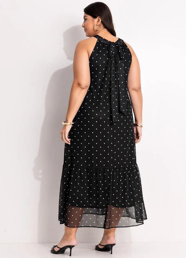 Marguerite - Vestido Poá Preto e Branco em Tule 6