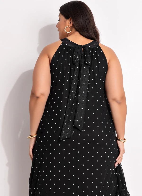 Marguerite - Vestido Poá Preto e Branco em Tule 8