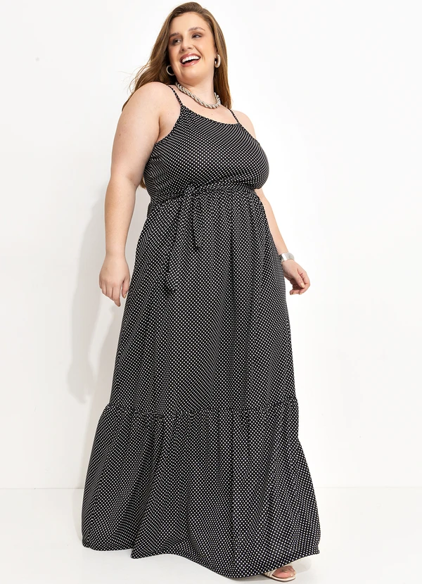 Marguerite - Vestido Poá Preto em Malha 3