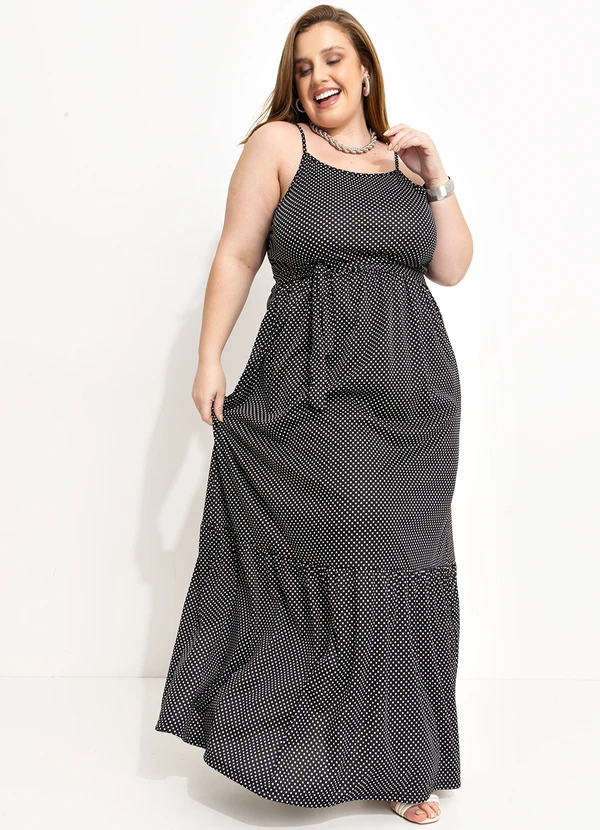 Marguerite - Vestido Poá Preto em Malha 4