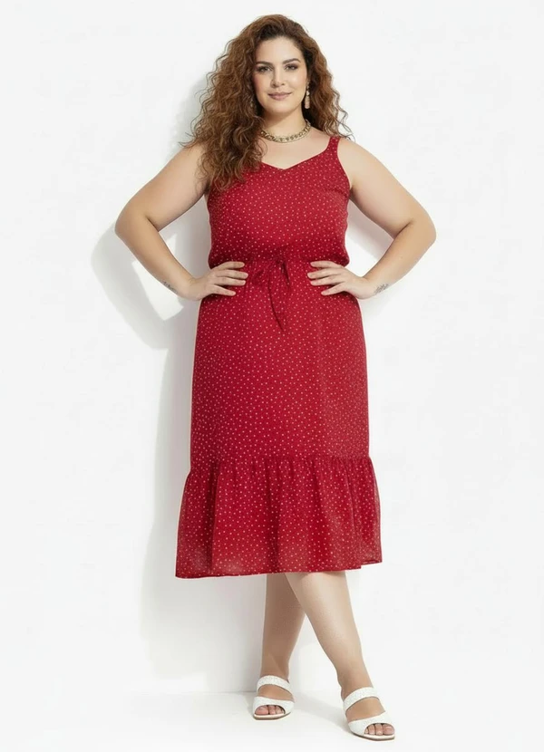 Marguerite - Vestido Poá Rosa